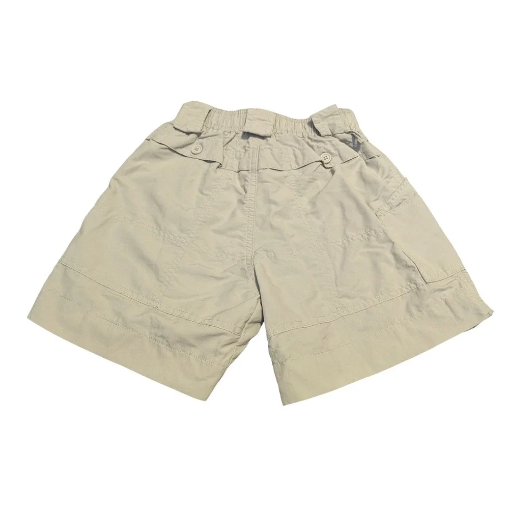 AFTCO Youth The Original Fishing Shorts Nylon Cargo Utility Natural Tan Sz 24 8Y